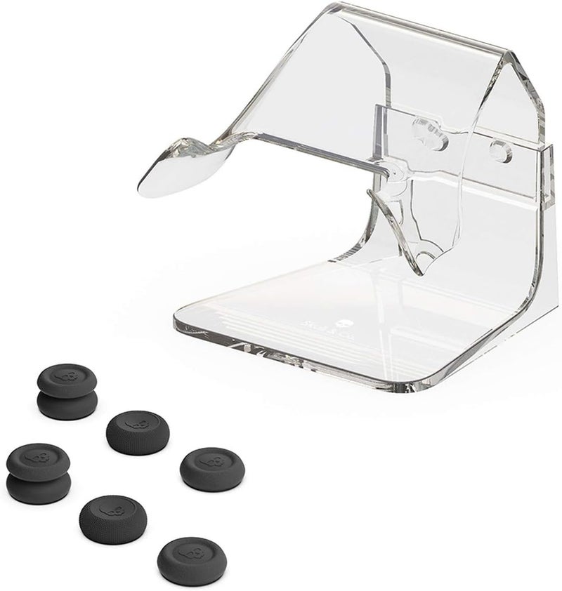 Skull & Co. Phantom Stand Bundle: Transparent Controller Stand Holder + Black Thumb Grips [Compatible for Xbox/Elite/Elite2 Controller] - Image 1