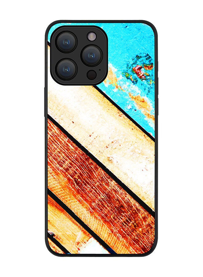 Stylizedd Cover for iPhone 15 Pro Max Case Rugged Black Slim fit Soft Flexible Anti Drop TPU Gel Thin Protective Phone Cases - Wooden Pier - Image 1