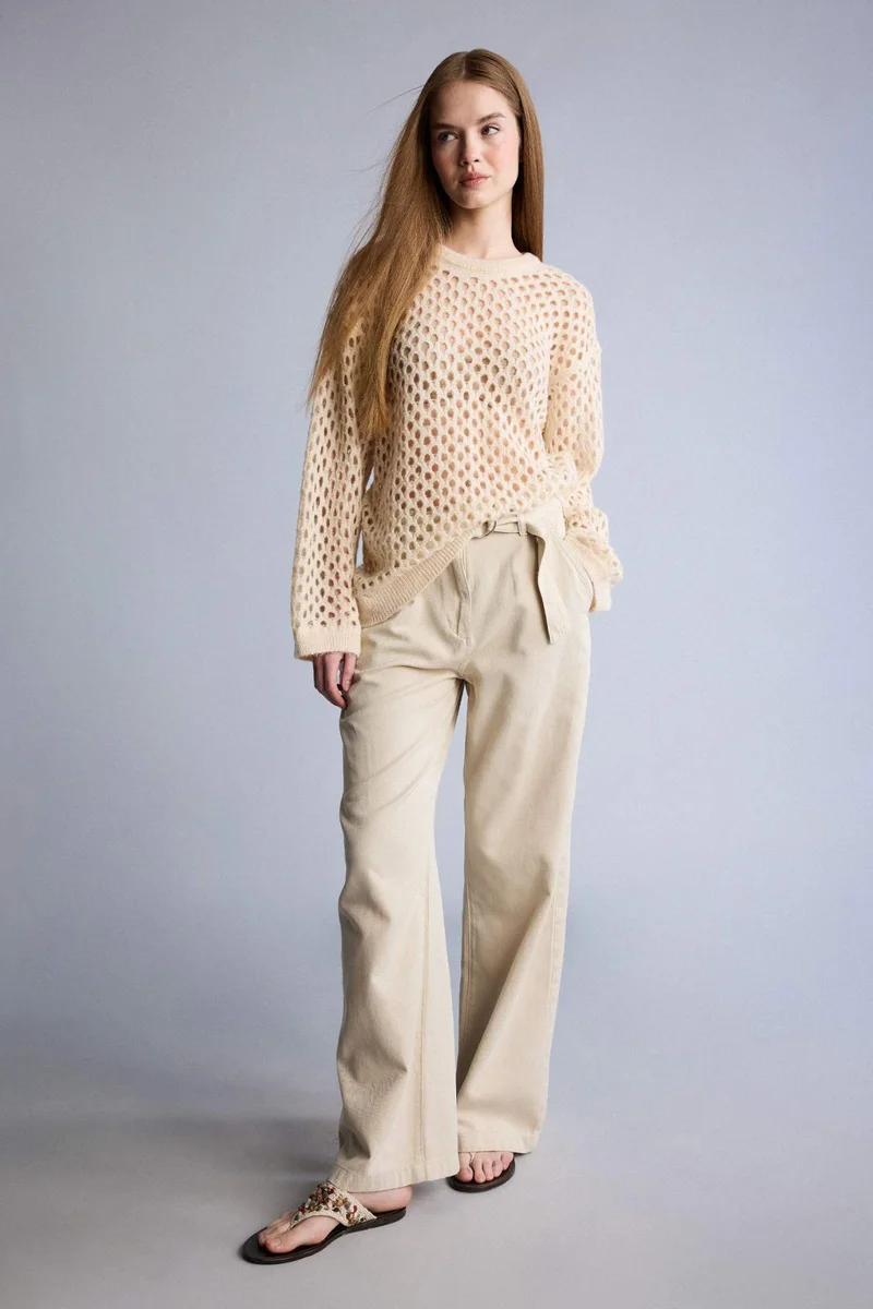 ديفاكتو Wide Leg Double Pocket Trousers