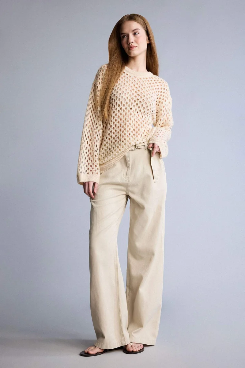 ديفاكتو Wide Leg Double Pocket Trousers