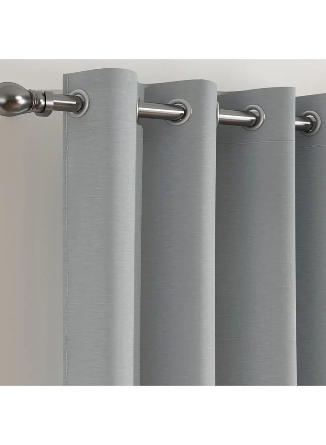 هوم بوكس طقم ستائر Sera Fiji أسود بطول إضافي قطعتين 135 × 300 سم