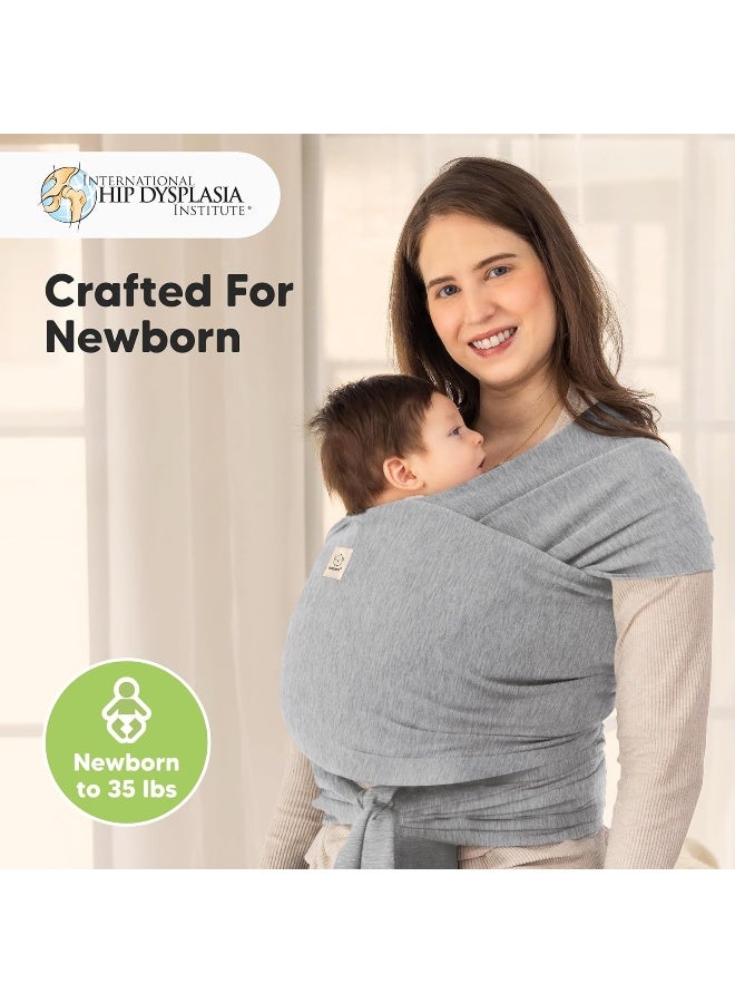 KeaBabies Baby Wrap Carrier - All in 1 Original Baby Carrier Newborn to Toddler Sling, Easy to Wear, Hands Free Bonding, Lightweight, Breathable Infant Wraps (Classic Gray) - Image 2