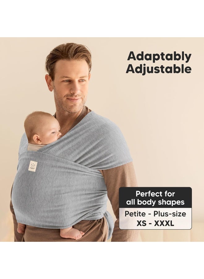 KeaBabies Baby Wrap Carrier - All in 1 Original Baby Carrier Newborn to Toddler Sling, Easy to Wear, Hands Free Bonding, Lightweight, Breathable Infant Wraps (Classic Gray) - Image 4