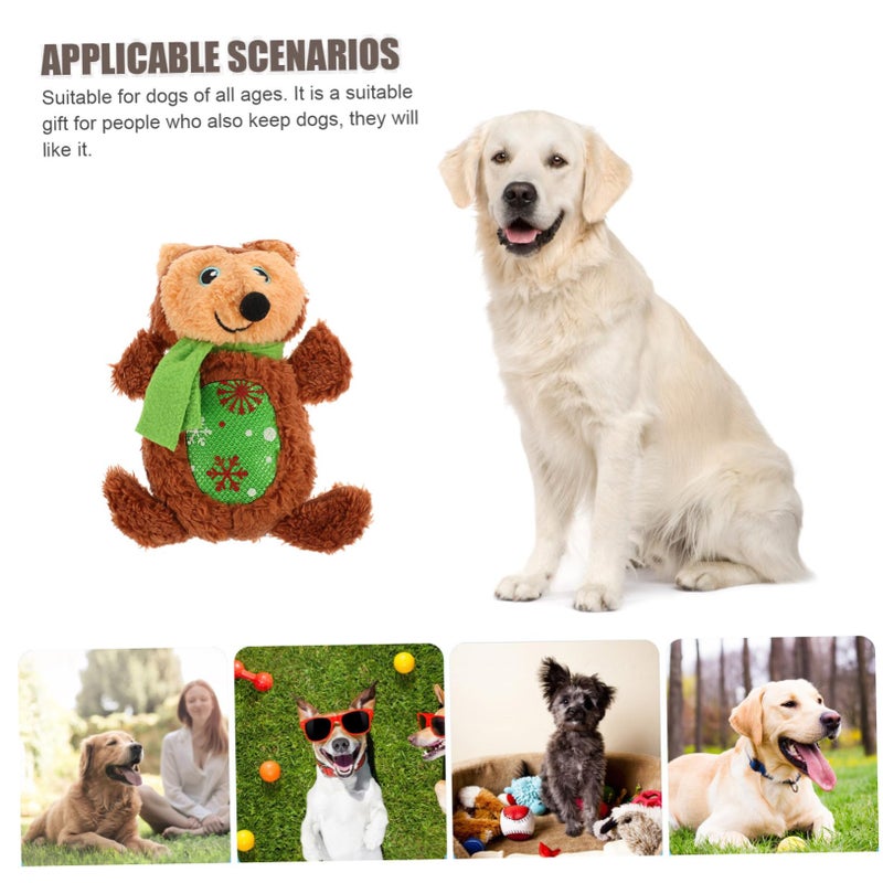 Soft Plush Bear Squeaky Dog Toy Interactive Chew for Teeth Cleaning and Independent Play - Image 5