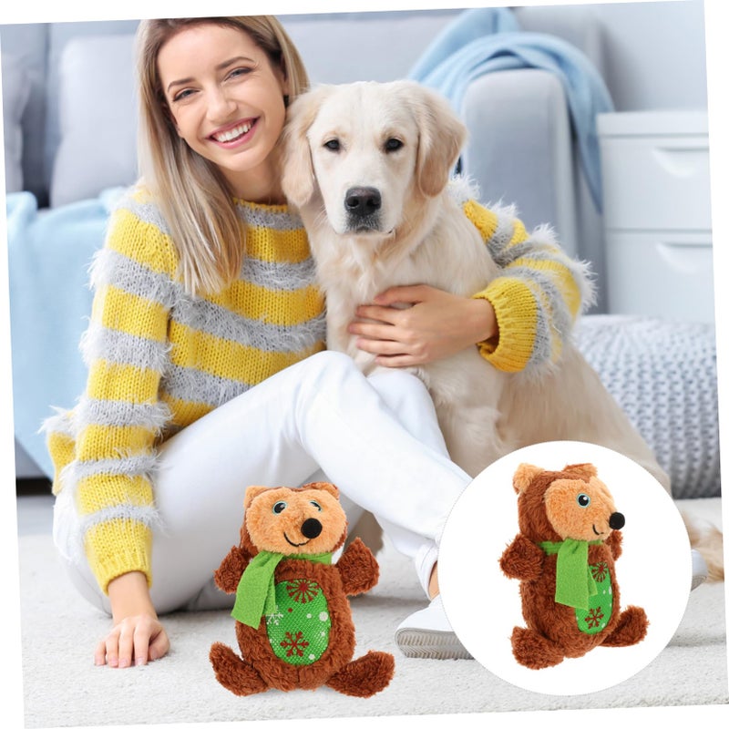 Soft Plush Bear Squeaky Dog Toy Interactive Chew for Teeth Cleaning and Independent Play - Image 3