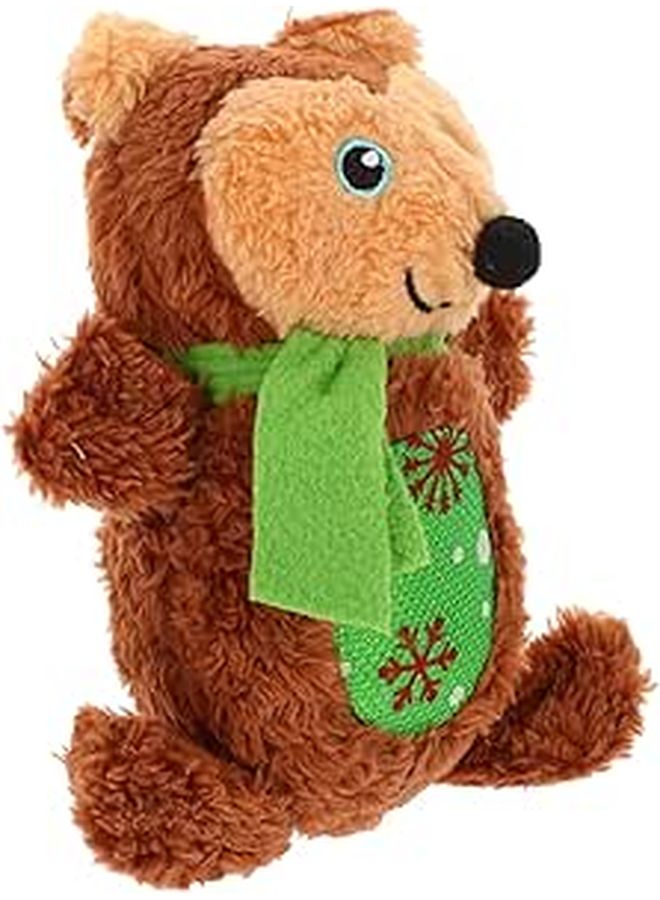 Soft Plush Bear Squeaky Dog Toy Interactive Chew for Teeth Cleaning and Independent Play - Image 1