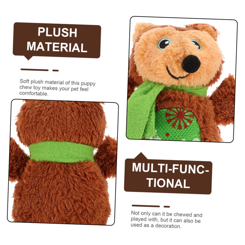 Soft Plush Bear Squeaky Dog Toy Interactive Chew for Teeth Cleaning and Independent Play - Image 4