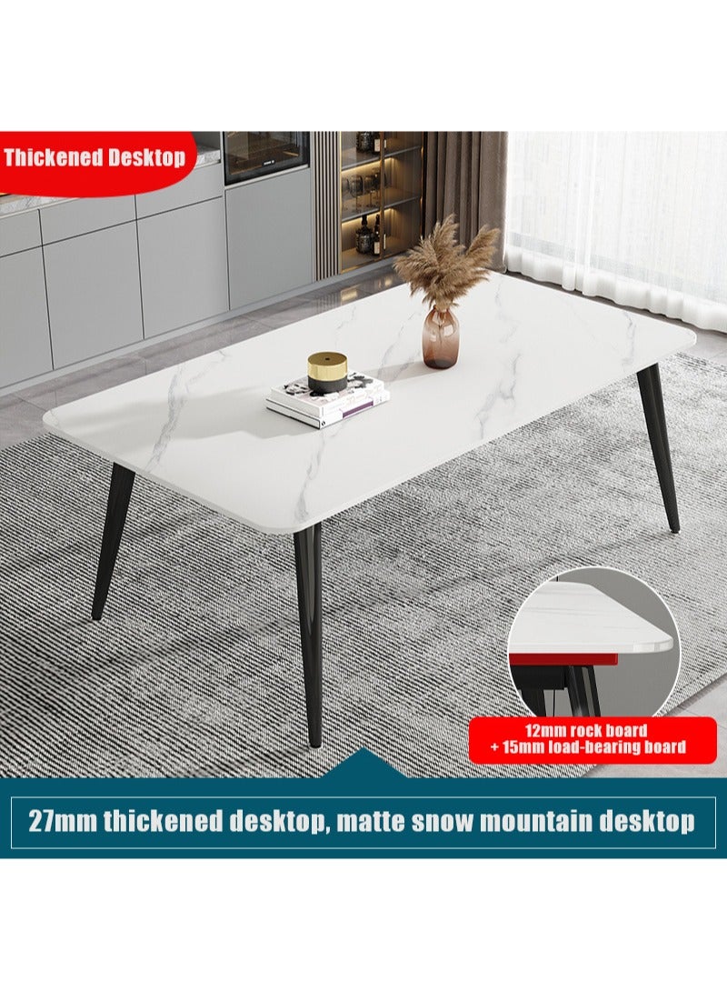 Generic Modern Simple Light Luxury Rock Plate Italian Dining Table Small Household Dining Table Kitchen Dining Table Restaurant Dining Table 120*75*60cm  - Image 2