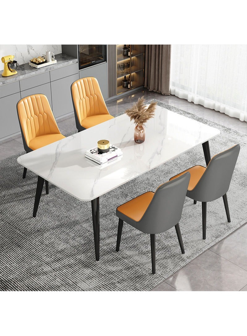 Generic Modern Simple Light Luxury Rock Plate Italian Dining Table Small Household Dining Table Kitchen Dining Table Restaurant Dining Table 120*75*60cm  - Image 1