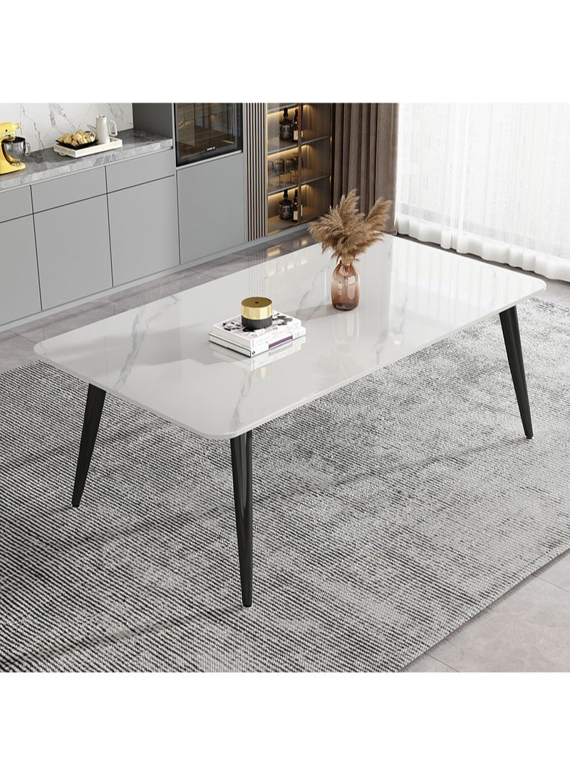 Generic Modern Simple Light Luxury Rock Plate Italian Dining Table Small Household Dining Table Kitchen Dining Table Restaurant Dining Table 120*75*60cm  - Image 3