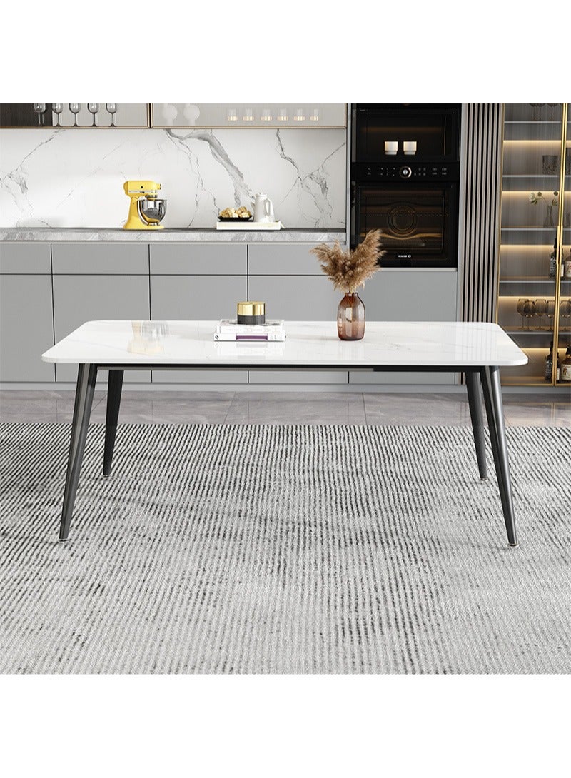 Generic Modern Simple Light Luxury Rock Plate Italian Dining Table Small Household Dining Table Kitchen Dining Table Restaurant Dining Table 120*75*60cm  - Image 4
