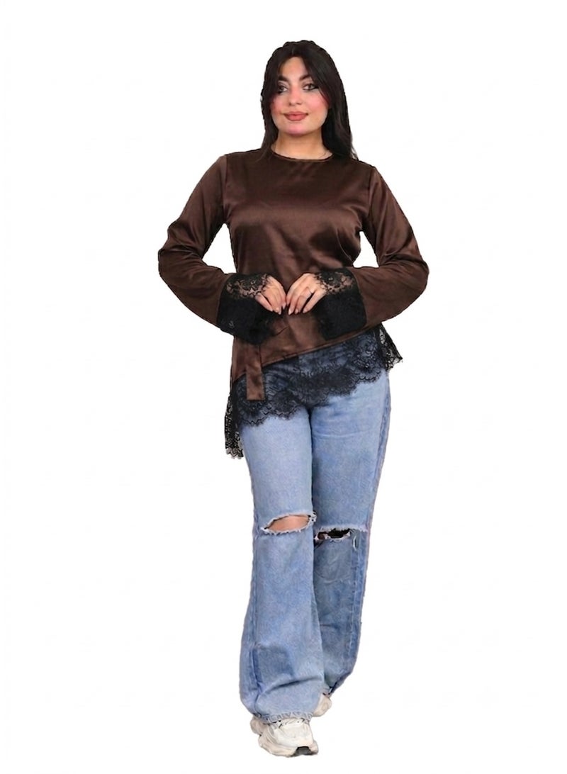 satin dantil blouse - Image 2