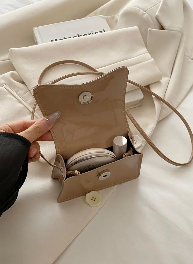 تايك تو Khaki Crossbody Bag with Adjustable Strap