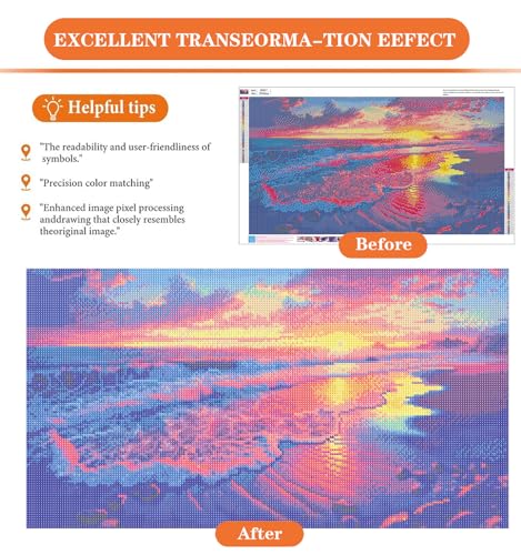 igoodom Large Diamond Painting Landscape Large Diamond Art Kits for Adults Full Drill Round Big Diamond Painting DIY Gem Art and Crafts for Home Wall Decor Gift 275 X 157inch - Image 3