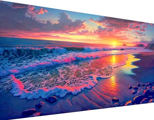 igoodom Large Diamond Painting Landscape Large Diamond Art Kits for Adults Full Drill Round Big Diamond Painting DIY Gem Art and Crafts for Home Wall Decor Gift 275 X 157inch - Image 1