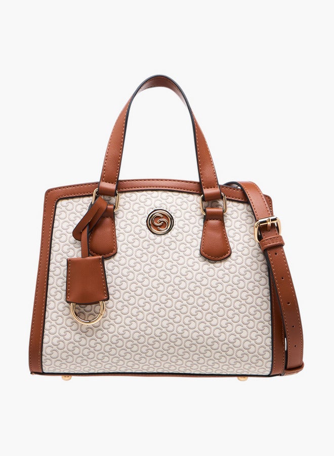 Celeste Women's Monogram Print Tote Bag with Zip Closure and Adjustable Strap  - Image 1