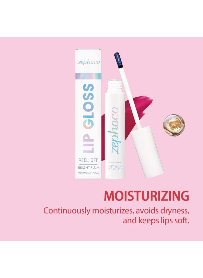 zephoco Plum Red Peel-off Lip Tint, Daily Lip Makeup With Natural Color And Easy Application For Commute Looks - Image 3