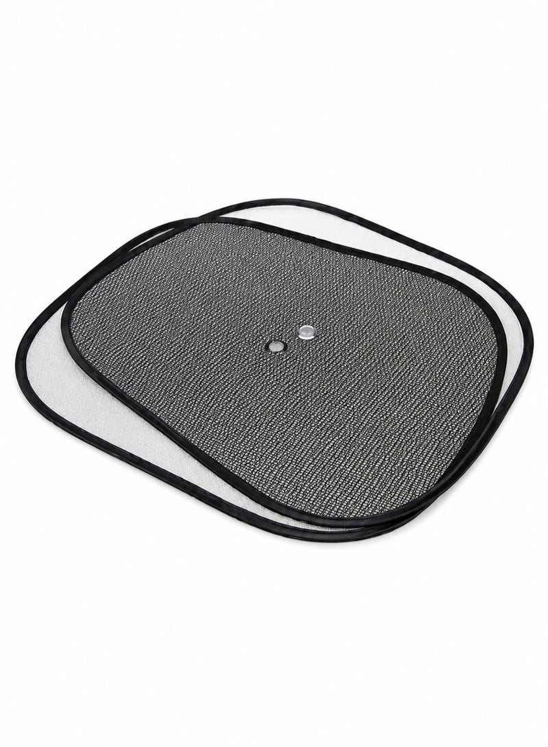 4 Pack Foldable Car Side Window Sun Shades with Suction Cups, UV Protection Mesh Sunshade for Baby Kids Passengers, Heat Shield, Privacy Screen, Glare Blocker, Universal Fit for Cars SUVs Vans, Reusable Auto Window Sun Visor Set Black - Image 2