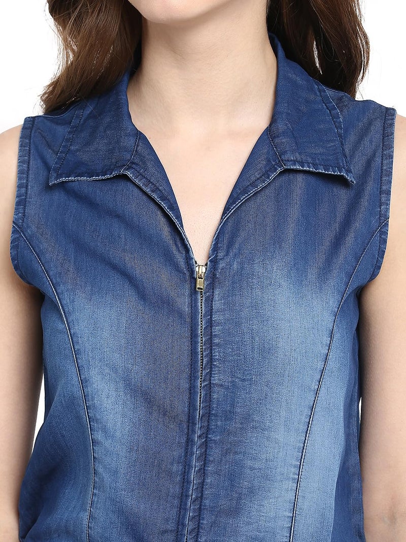 StyleStone (3177MnkyJSS-Women's Denim Monkey Wash Jumpsuit - Image 5
