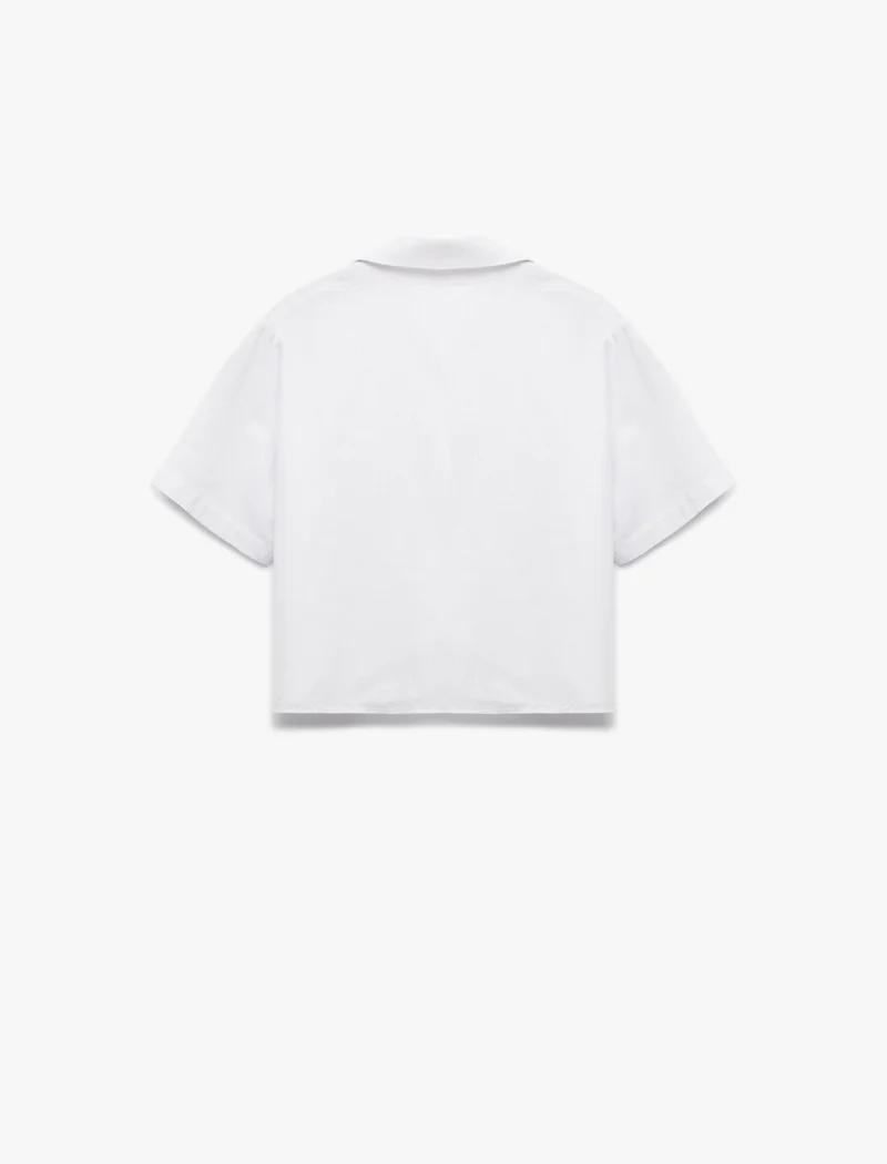 كوتون Short Sleeve Crop Shirt