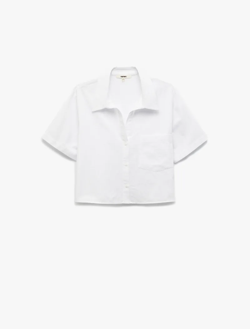 كوتون Short Sleeve Crop Shirt