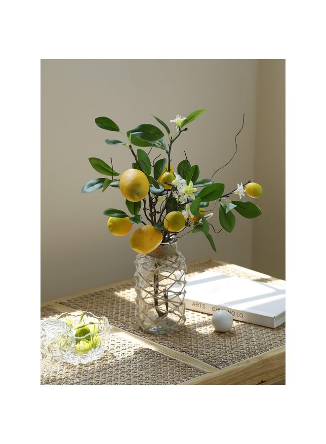 2PCS Artificial Lemons Branches, 8 Head Faux Lemons with Stem Fake Lemon Themed for Kitchen Decoration Party Farmhouse Decor (Yellow) - Image 4