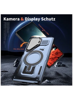 جولدن ماسك جولدن ماسك لهاتف سامسونج جالاكسي اس 23 الترا (Samsung Galaxy S23 Ultra) جراب حافظة مع حماية للكاميرا، مع حافظة مغناطيسية قوية مع حامل (ازرق)  - Image 2
