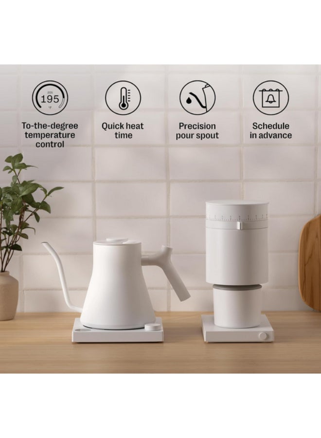 Fellow Stagg EKG Pro Electric Gooseneck Kettle - Pour-Over Coffee and Tea, Quick Heating, Precise Temperature Control, Scheduling, Built-in Brew Timer, Matte White, 0.9 Liter - Image 4