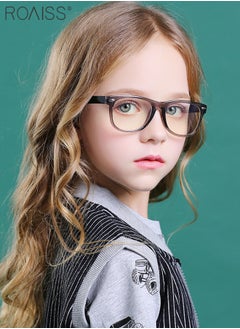 roaiss Kids Blue Light Blocking Glasses, Anti Eyestrain Computer Glasses, Gaming Eyewear UV400 Protection with Light Weight TR90 Frame for Boys Girls and Children Age 3-12, Transparent Gray  - Image 2