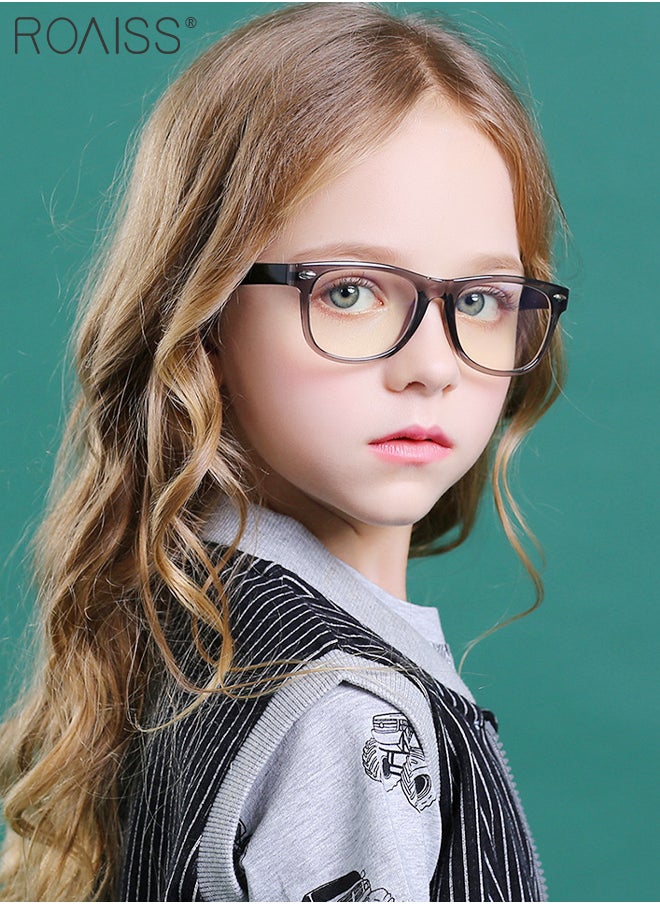 roaiss - Kids Blue Light Blocking Glasses, Anti Eyestrain Computer Glasses, Gaming Eyewear UV400 Protection with Light Weight TR90 Frame for Boys Girls and Children Age 3-12, Transparent Gray - Image 1
