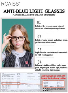 roaiss Kids Blue Light Blocking Glasses, Anti Eyestrain Computer Glasses, Gaming Eyewear UV400 Protection with Light Weight TR90 Frame for Boys Girls and Children Age 3-12, Transparent Gray  - Image 5