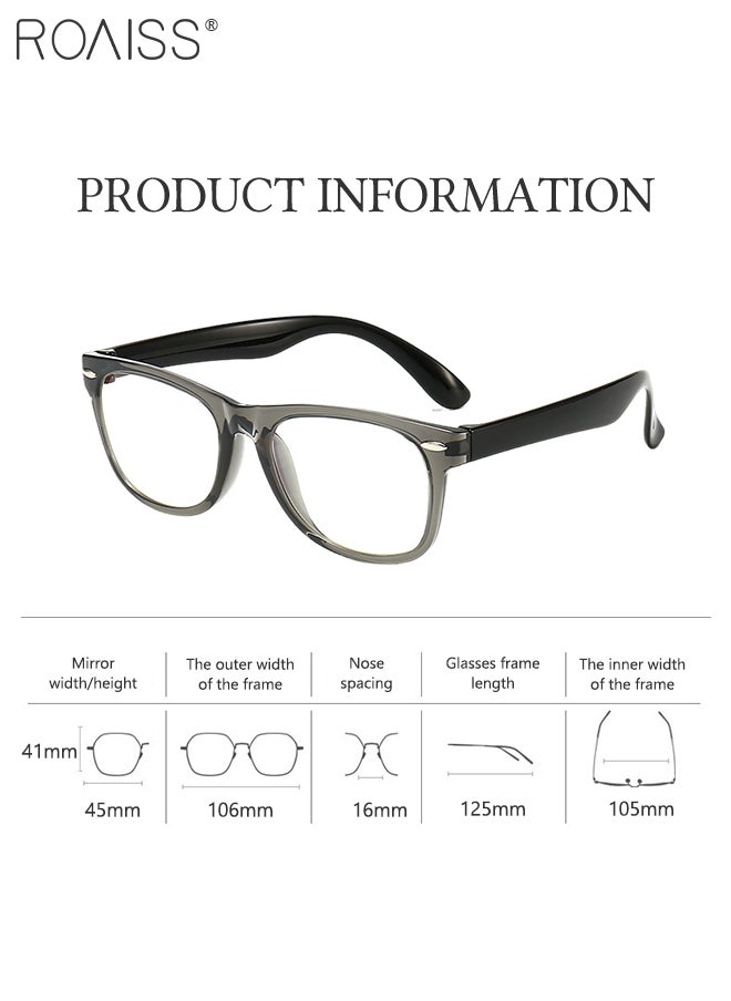 roaiss - Kids Blue Light Blocking Glasses, Anti Eyestrain Computer Glasses, Gaming Eyewear UV400 Protection with Light Weight TR90 Frame for Boys Girls and Children Age 3-12, Transparent Gray - Image 1
