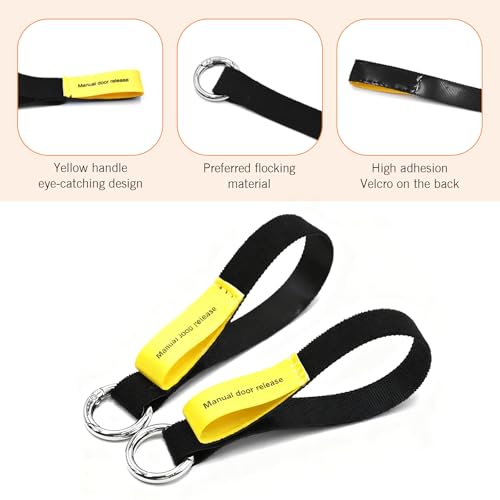 Hugwits 4 PCS Car Door Emergency Pull Cords, High Strength Nylon Manual Door Release Emergency Safety Pull Rope, Extended Escape Pull Strap for Quick Escape (Black & Yellow) - Image 3