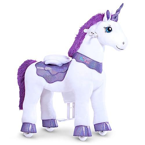PonyCycle Ride on Unicorn Toys Rocking HorseEssential Model E Riding Unicorn Mechanical Moving Walking Horse Giddyup for Children 3 to 4 Years Old Spirit Horse Toys Girls Riding Toys Purple E313 - Image 1