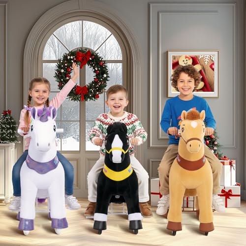 PonyCycle Ride on Unicorn Toys Rocking HorseEssential Model E Riding Unicorn Mechanical Moving Walking Horse Giddyup for Children 3 to 4 Years Old Spirit Horse Toys Girls Riding Toys Purple E313 - Image 5