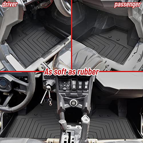 SAUTVS TPE Floor Mats for Can-Am Maverick X3, Front Row Floor Liners All Weather Protection Slush Mats for Can Am Maverick X3 2017-2025 Accessories - Image 4