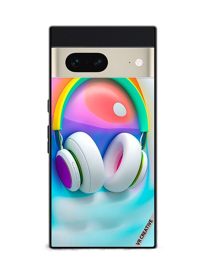 VR CREATIVE Protective Case Cover For Google Pixel 7 Music Headphones Design Multicolour - Image 1