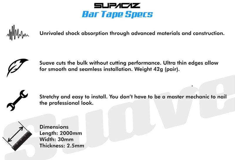Supacaz Suave Bar Tape – Premium Comfort for Bike Handlebars – Non-Slip Surface – White - Image 5