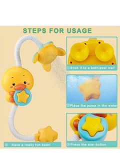 MUMS PLANET Baby Bath Toys Electric Duck Water Pump with Hand Shower Sprinkler for Kids, Bathtub Shower Toy Game for Boys Girls, Kids Toys For Bath T  - Image 5