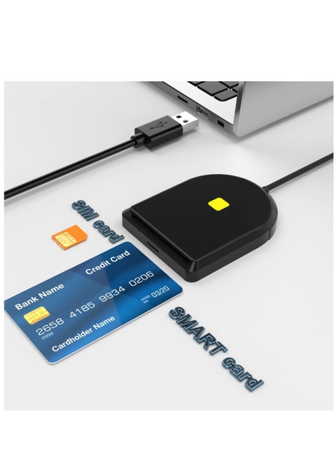 قارئ بطاقة SIM USB، قارئ بطاقة الهوية، قارئ بطاقة ذكية USB، قارئ بطاقة ذكية متوافق مع بطاقة SIM لوزارة الدفاع العسكرية، USB Common Access CAC SIM ID IC Bank Health Insurance e-Tax Contact Chip Card Reader