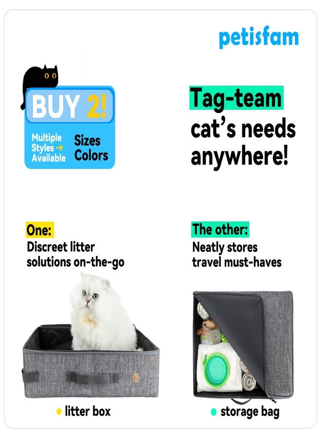 petisfam Stop Lugging a Heavy Hard Litter Box Again. Portable Cat Travel Litter Box with Zipped Lid to Keep Everything Contained. Easy to Carry, Clean and Use in Car, Hotel, Airplane - Image 5