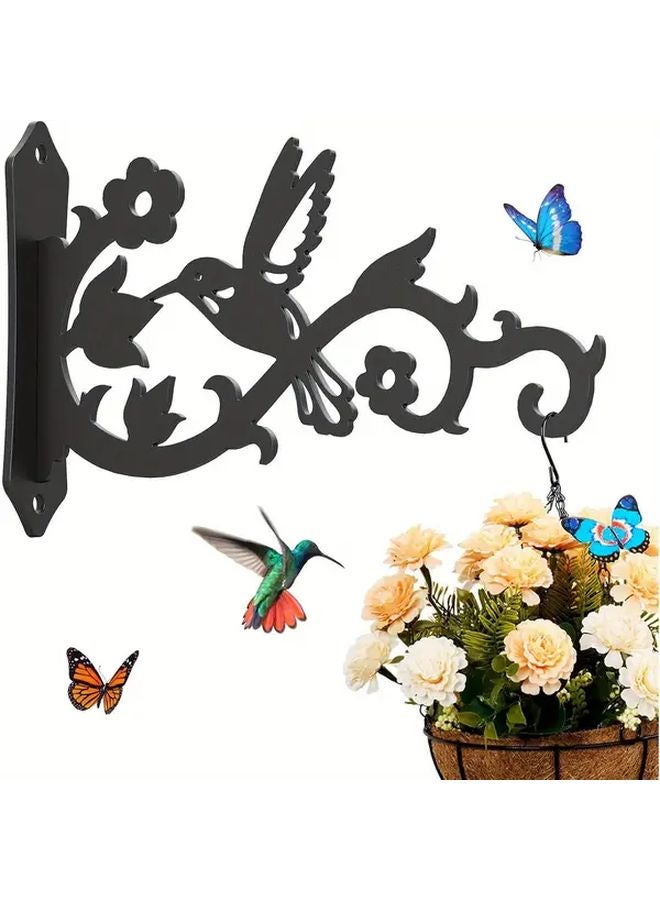 2pcs Black 8 Inch Metal Wall Plant Hanger Bird Design Indoor Outdoor Decor - Image 2