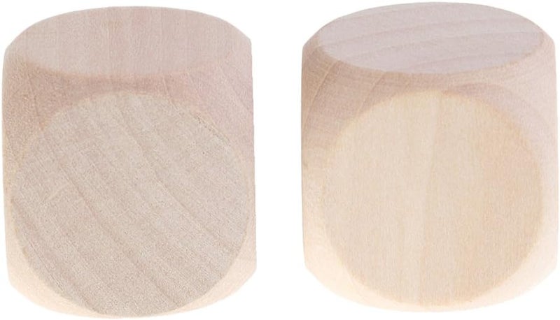 klarako 40 Pack Wooden Six Side 30mm Blank Dices Set Bulk For TRPG Games Art Projects - Image 2