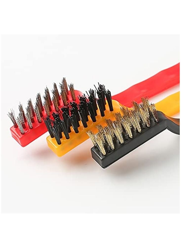 بريميم مجموعة فرش سلكية من ٣ قطع - فرش تنظيف من الفولاذ والنحاس والنايلون لأعمال الصدأ والمعادن والتفاصيل - Image 2