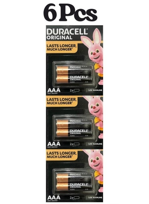 6 Pcs Duracell Original Power Type (AAA) Alkaline Battery (6Pcs)