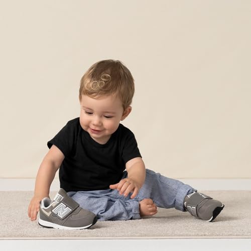 New Balance Kid's 574 V1 New-B Hook and Loop Sneaker, Rain Cloud/Silver Metallic, 5 M Toddler (1-4 Years) - Image 3