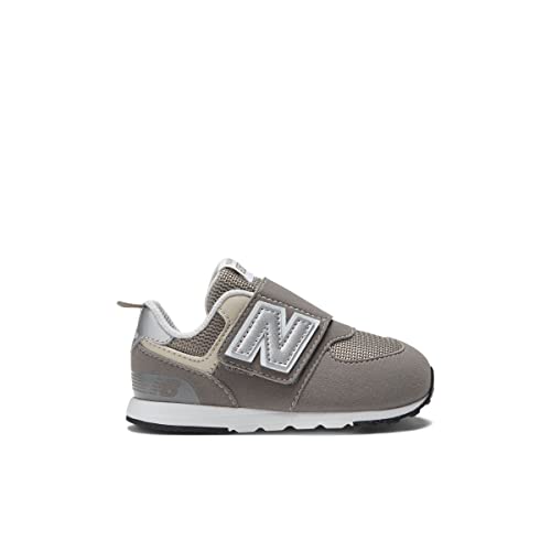 New Balance Kid's 574 V1 New-B Hook and Loop Sneaker, Rain Cloud/Silver Metallic, 5 M Toddler (1-4 Years) - Image 4