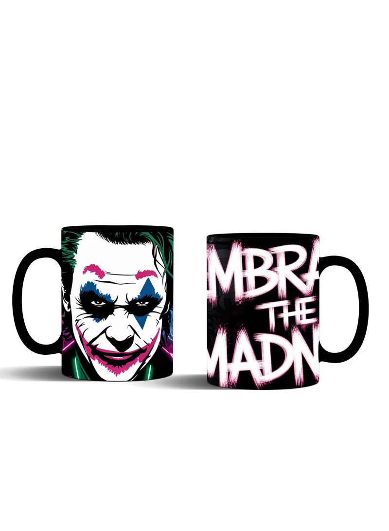 إم إي سي كوب قهوة أسود بتصميم جوكر باتمان احتضن الجنون، 11 أونصة - Image 2