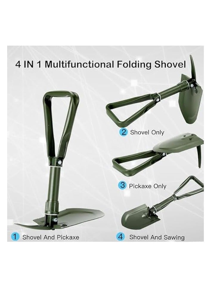 Green Tiger Portable Folding Shovels, Collapsible Camping Shovel with Nylon Carrying Pouch and High Carbon Steel Handle, Compact and Multi-Functional Tool for Camping, Hiking, Backpacking, Gardening (Green) - Image 4