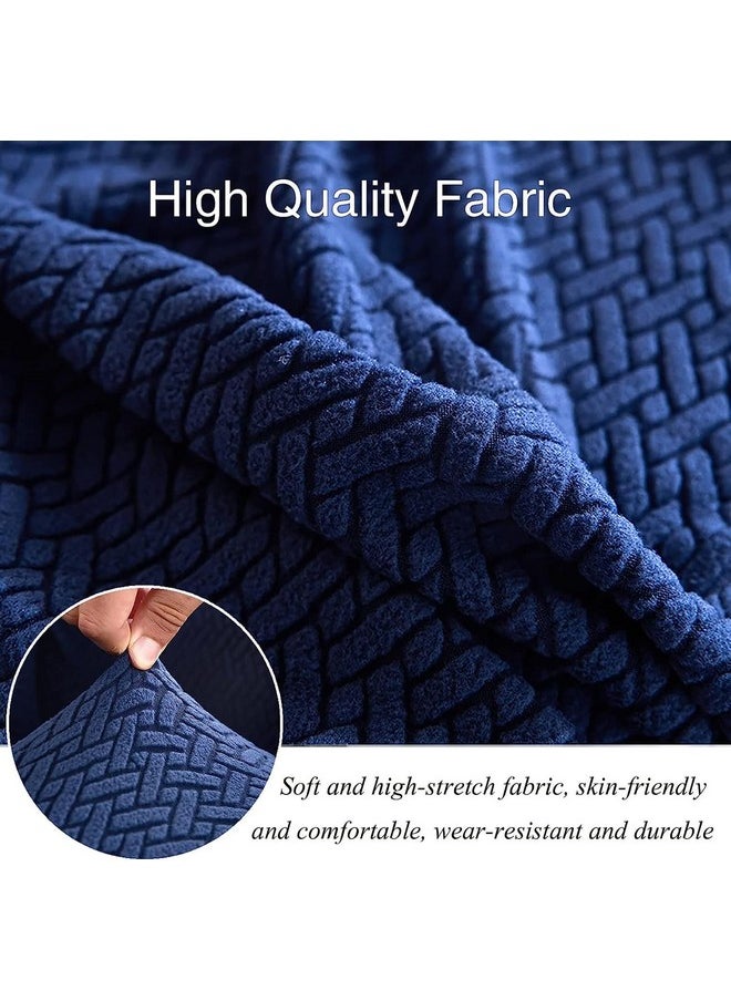 هاوس أوف كويرك غطاء أريكة House of Quirk Universal Single Seater Polar Fleece 220 GSM من القماش المرن القابل للتمدد (أزرق داكن، مقعد واحد)  - Image 3